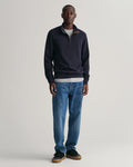 EVENING BLUE, SACKER RIB HALF ZIP BY GANT AU.