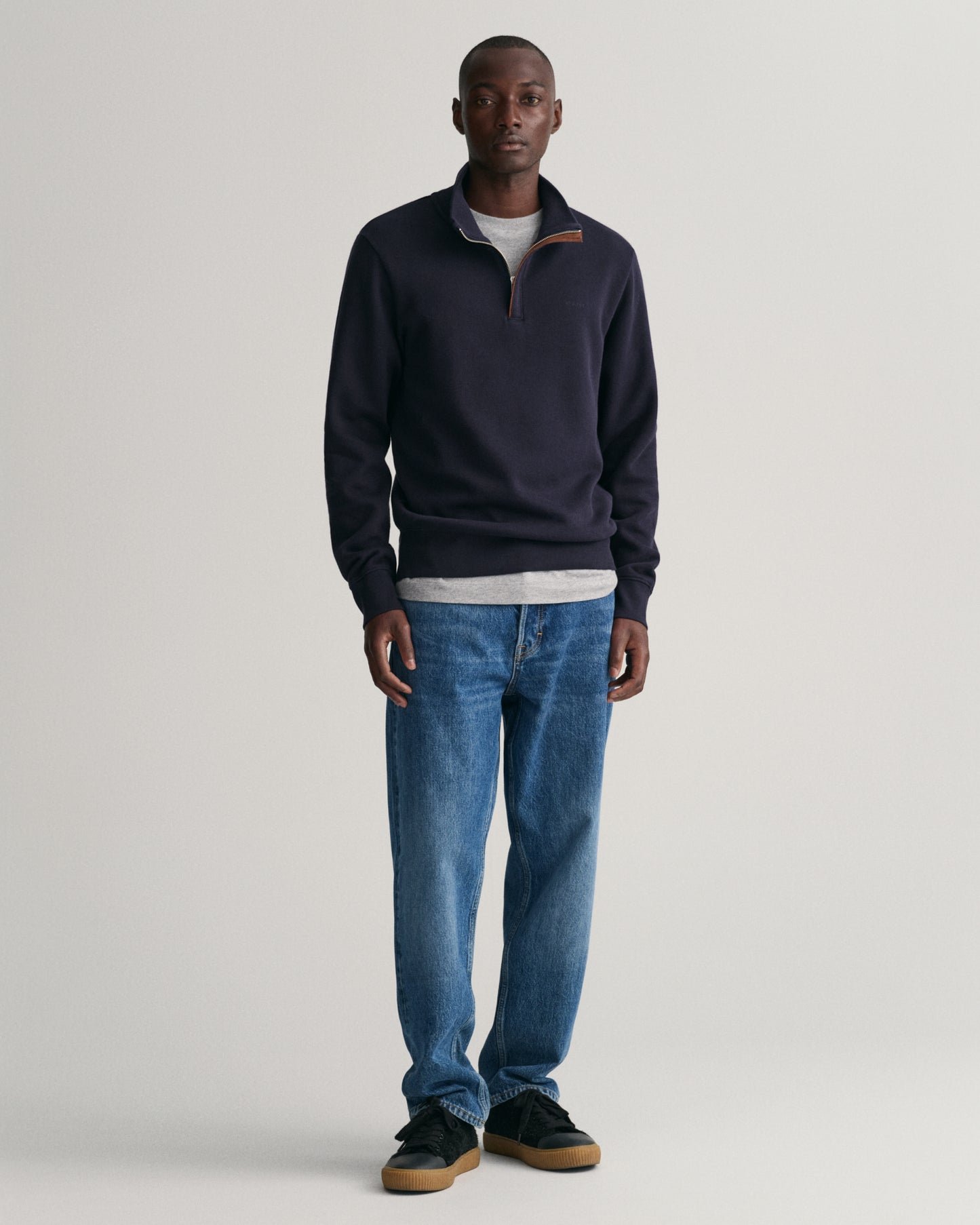 EVENING BLUE, SACKER RIB HALF ZIP BY GANT AU.