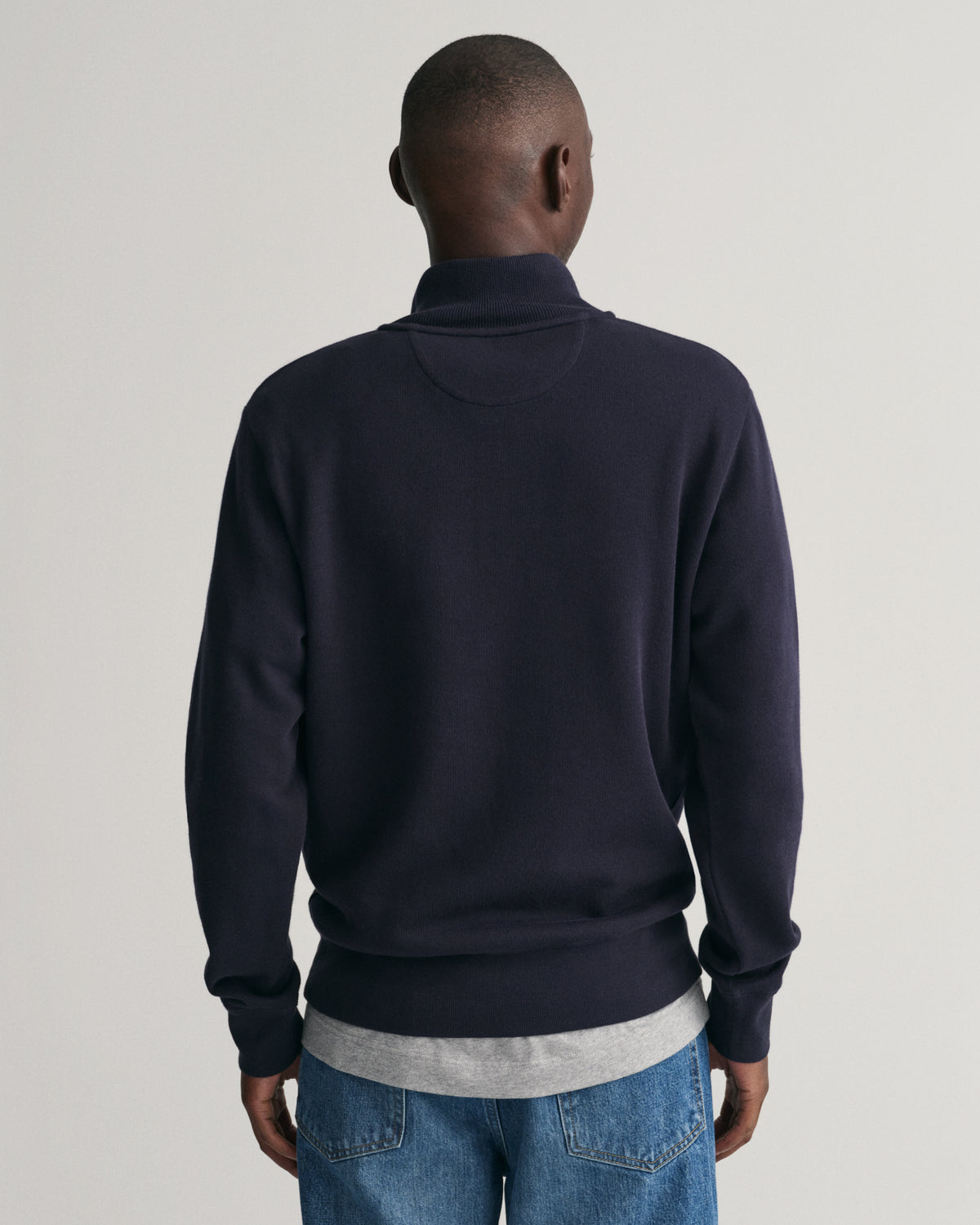 EVENING BLUE, SACKER RIB HALF ZIP, BACK-VIEW BY GANT AU.