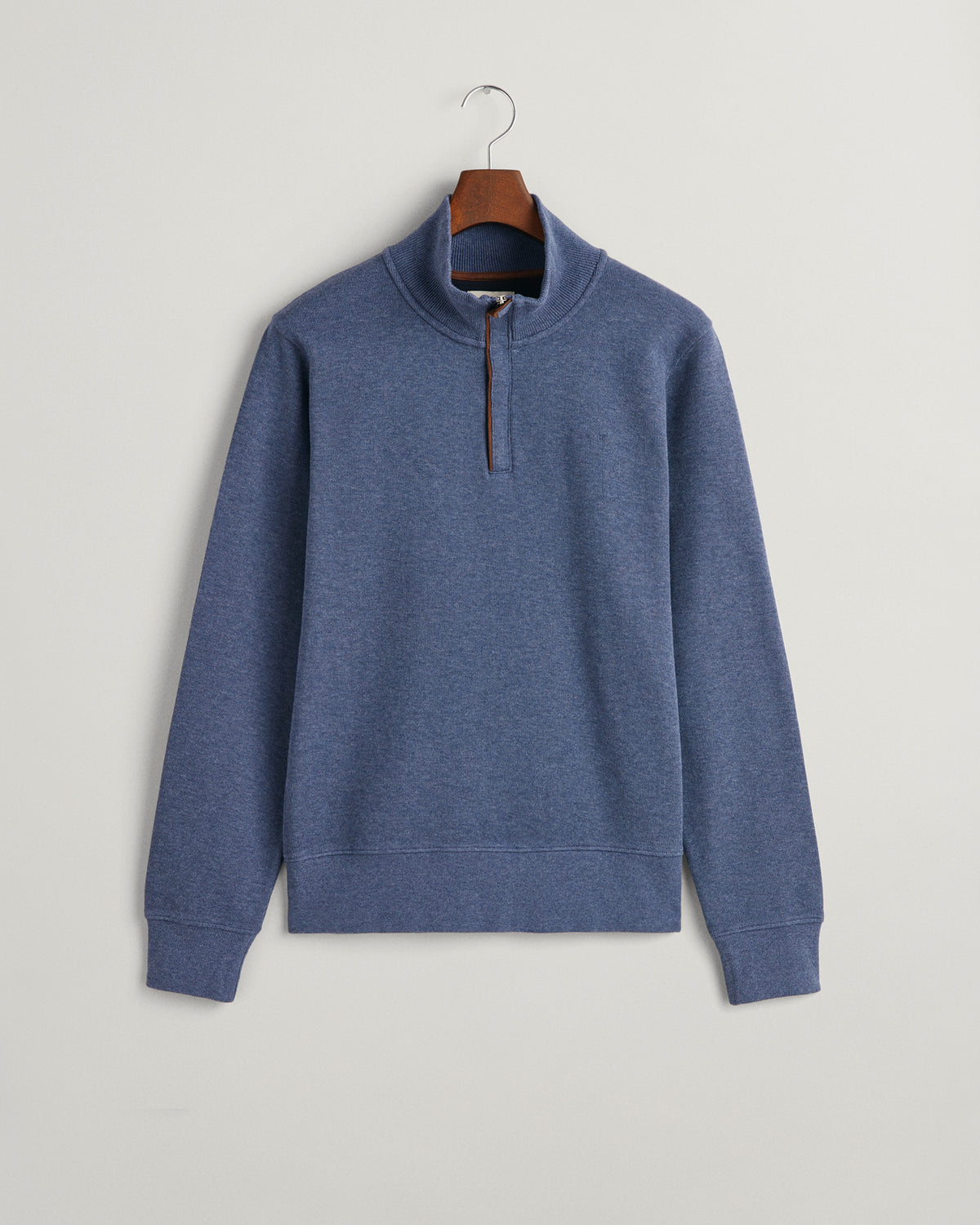 DK JEANSBLUE MELANGE, SACKER RIB HALF ZIP, FLAT-LAY BY GANT AU.