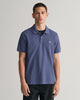 DK JEANSBLUE MELANGE, REG SHIELD SS PIQUE POLO, FRONT-VIEW BY GANT AU.