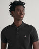 BLACK, SLIM SHIELD SS PIQUE POLO, CLOSE-UP BY GANT AU.