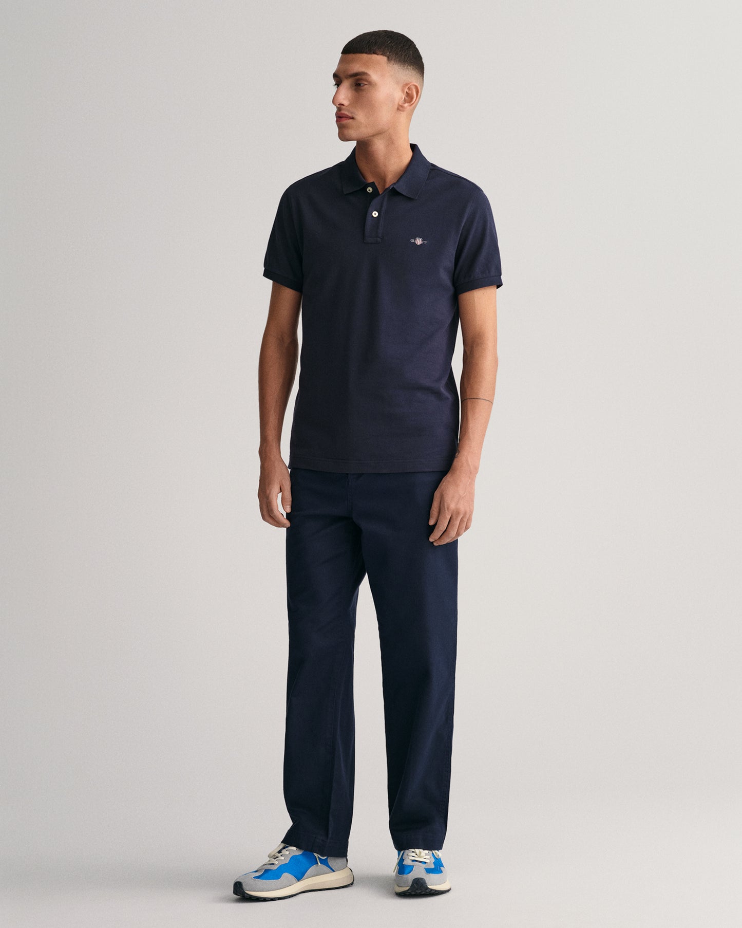 EVENING BLUE, SLIM SHIELD SS PIQUE POLO BY GANT AU.