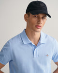 CAPRI BLUE, SLIM SHIELD SS PIQUE POLO, CLOSE-UP BY GANT AU.