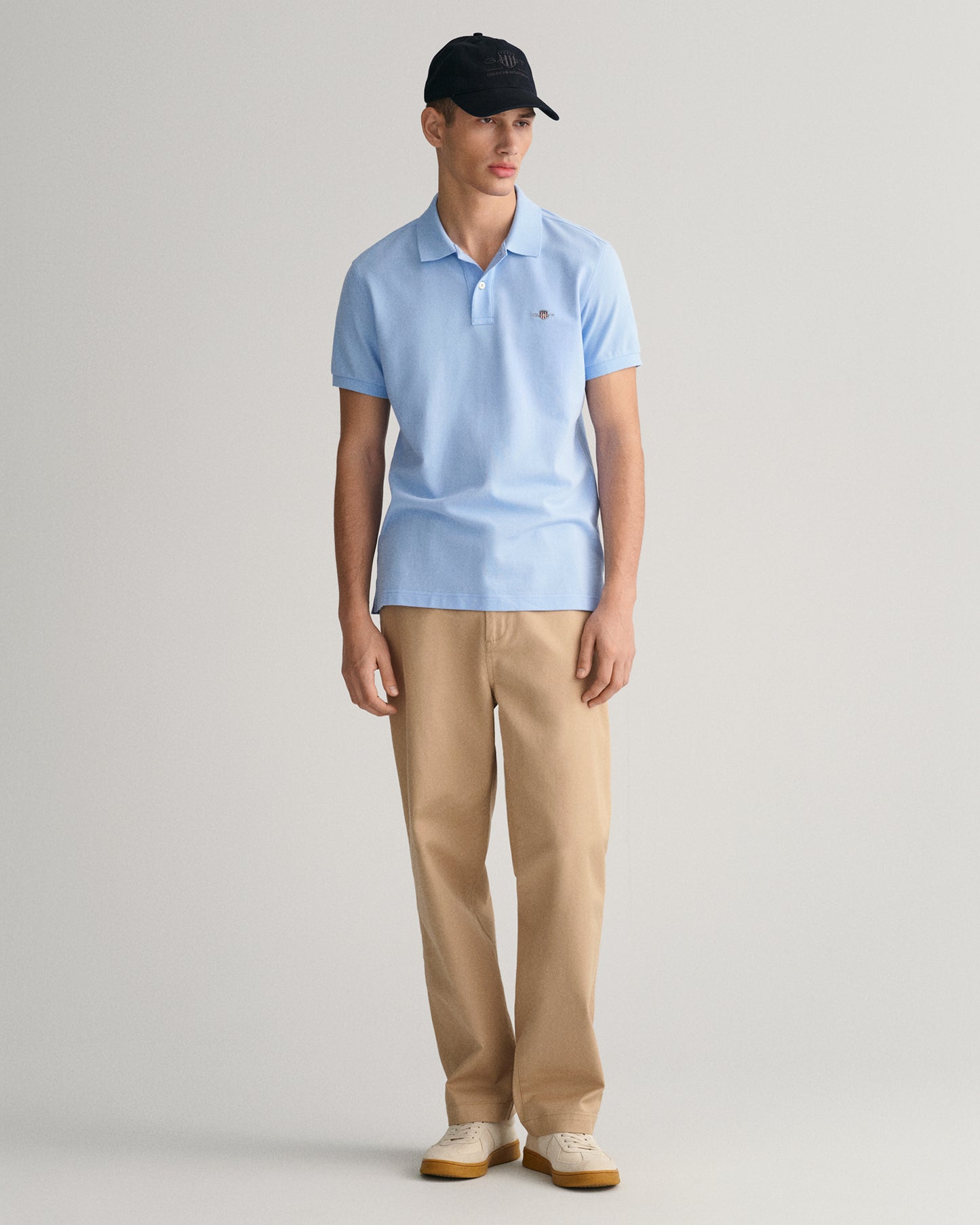 CAPRI BLUE, SLIM SHIELD SS PIQUE POLO BY GANT AU.