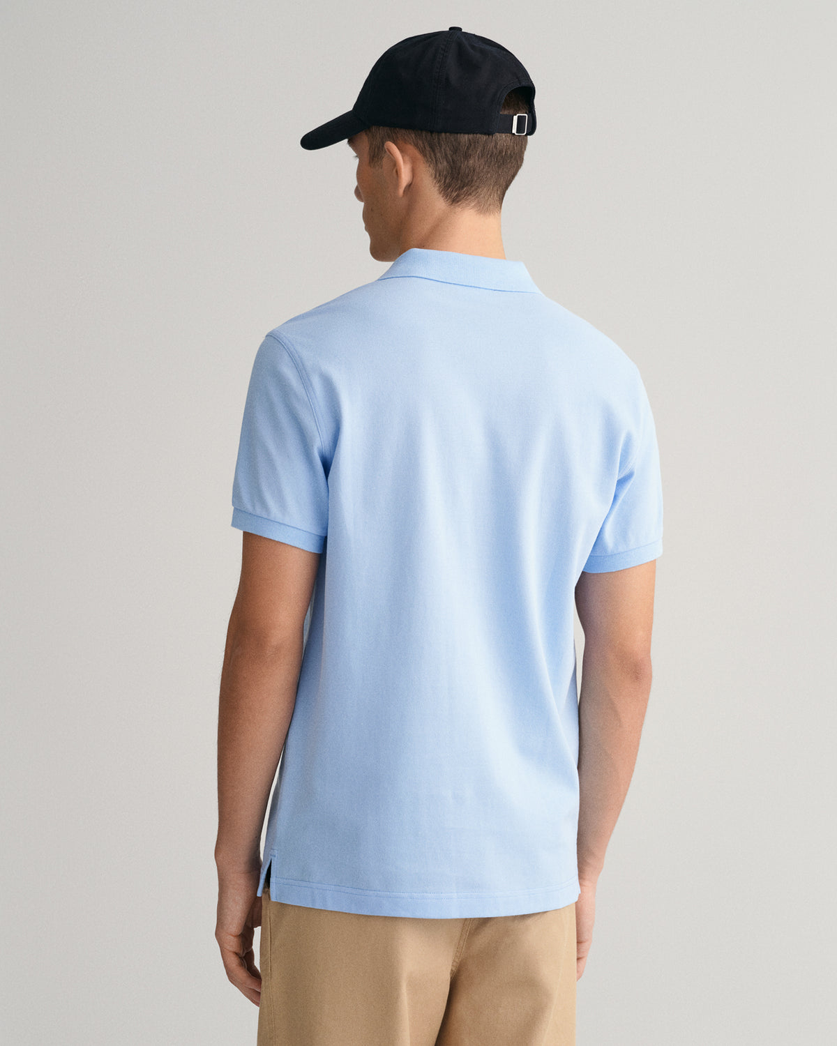 CAPRI BLUE, SLIM SHIELD SS PIQUE POLO, BACK-VIEW BY GANT AU.