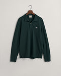 TARTAN GREEN, REG SHIELD LS PIQUE POLO, FLAT-LAY BY GANT AU.