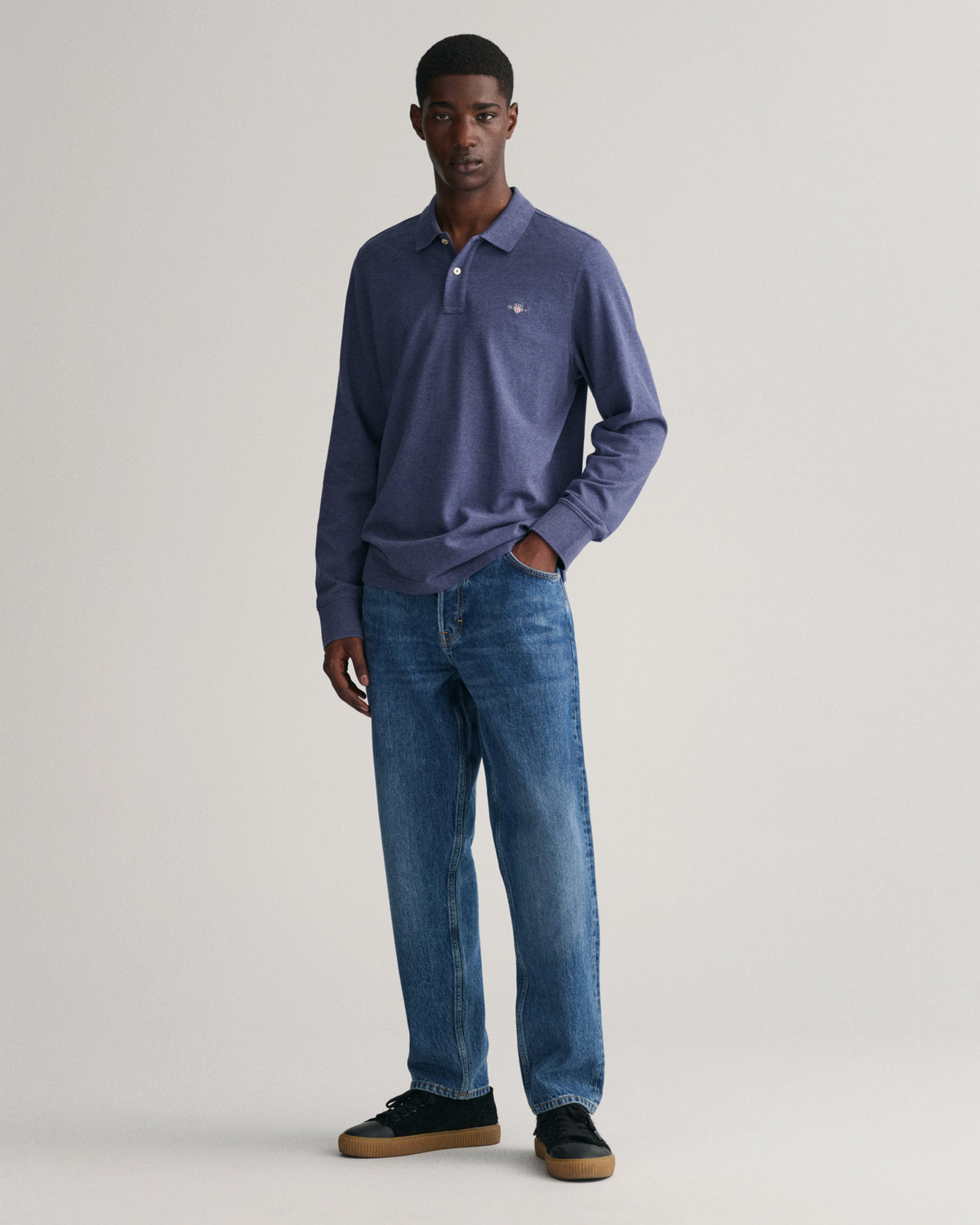 DK JEANSBLUE MELANGE, REG SHIELD LS PIQUE POLO BY GANT AU.