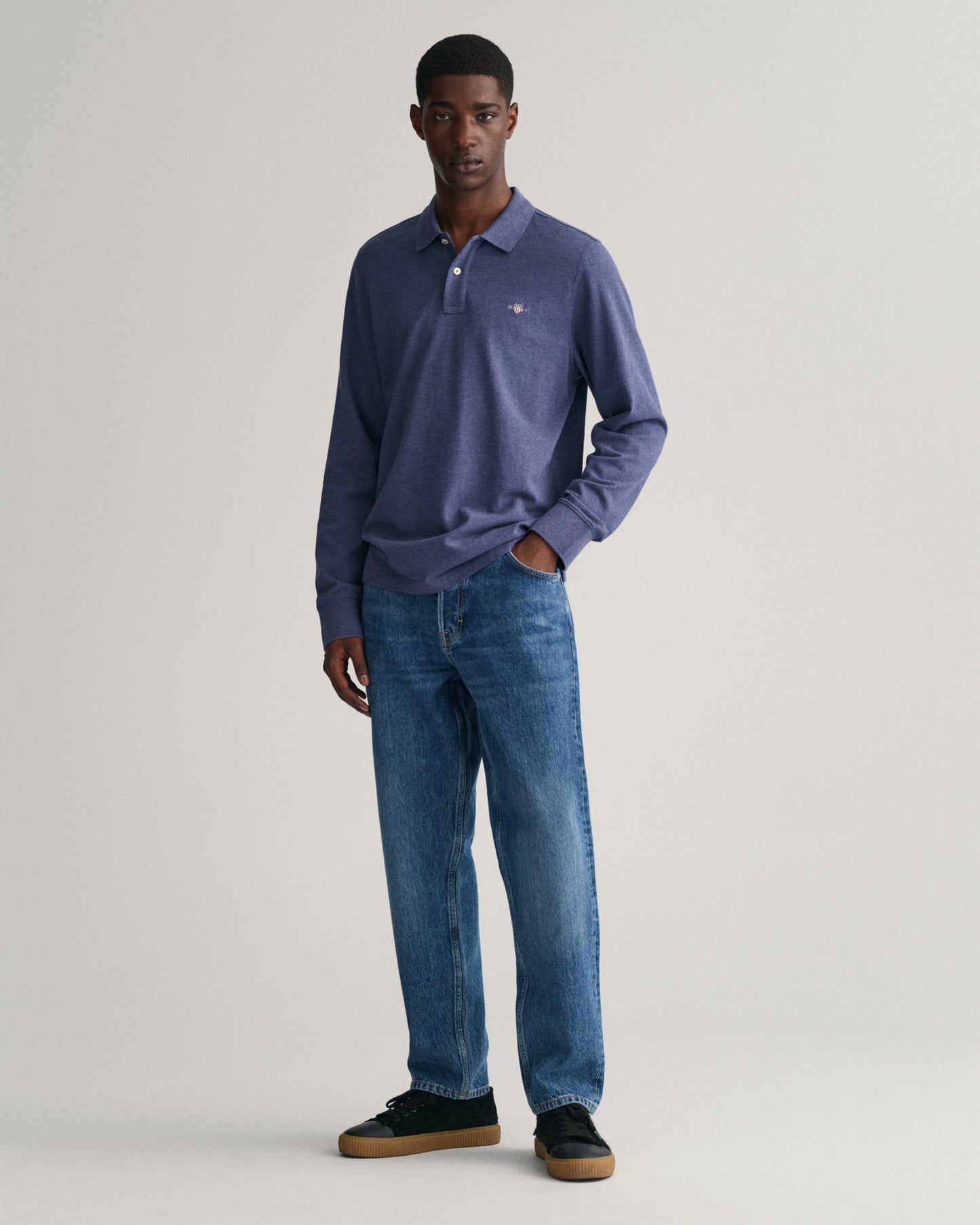 DK JEANSBLUE MELANGE, REG SHIELD LS PIQUE POLO BY GANT AU.