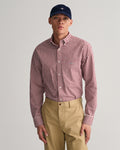 PLUMPED RED, REG POPLIN GINGHAM SHIRT, FRONT-VIEW BY GANT AU.