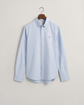 LIGHT BLUE, SLIM OXFORD SHIRT, FLAT-LAY BY GANT AU.