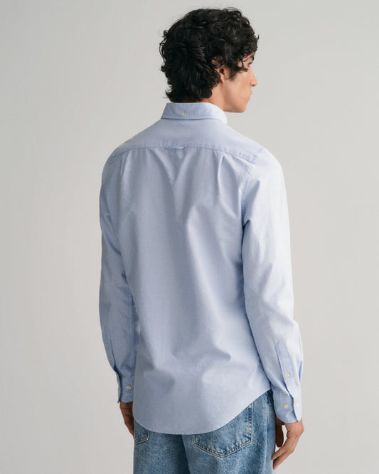 LIGHT BLUE, SLIM OXFORD SHIRT, BACK-VIEW BY GANT AU.