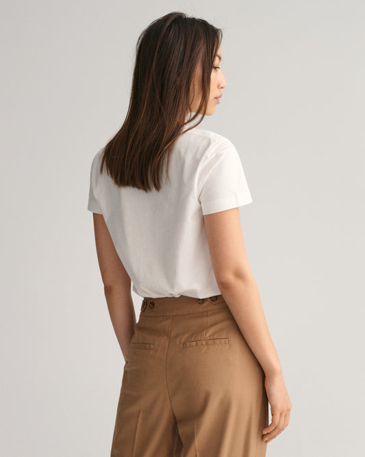 WHITE, REG SHIELD SS T-SHIRT, BACK-VIEW BY GANT AU.