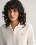 EGGSHELL, SLIM SHIELD SS PIQUE POLO, CLOSE-UP BY GANT AU.