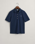 EVENING BLUE, SLIM SHIELD SS PIQUE POLO, FLAT-LAY BY GANT AU.