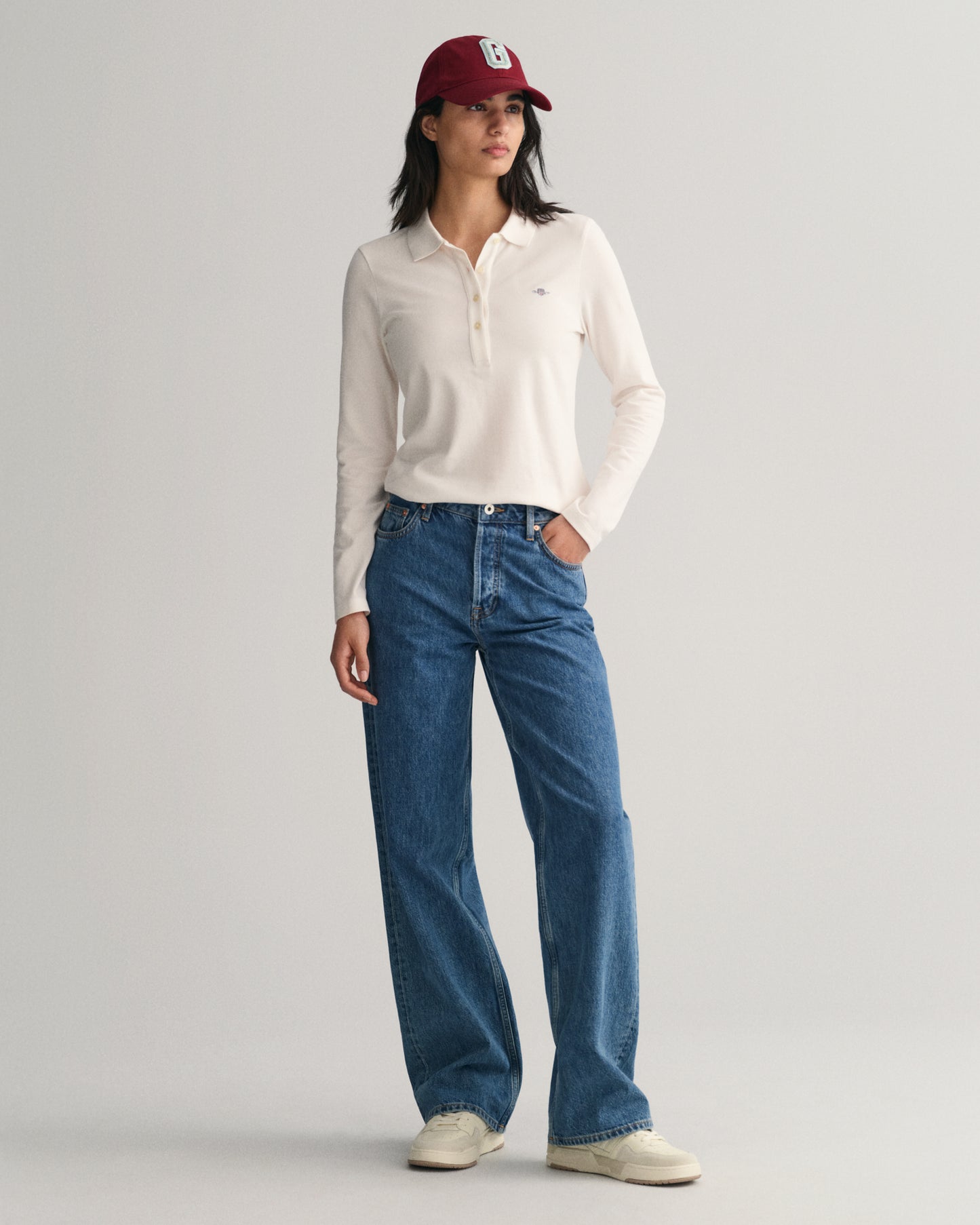 EGGSHELL, SLIM SHIELD LS PIQUE POLO BY GANT AU.