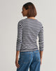 EVENING BLUE, SLIM STRIPED 1X1 RIBBED LS T-SHIRT, BACK-VIEW BY GANT AU.