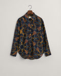 EVENING BLUE, REL ROPE PRINT COT SILK SHIRT, FLAT-LAY BY GANT AU.
