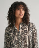 Relaxed Fit Lace Print Cotton Silk Shirt