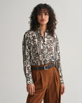 LINEN, REL LACE PRINT COT SILK SHIRT, FRONT-VIEW BY GANT AU.