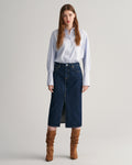 DARK BLUE, SLIM DENIM PENCIL SKIRT BY GANT AU.