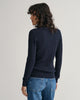 EVENING BLUE, STRETCH COTTON CABLE V-NECK, BACK-VIEW BY GANT AU.