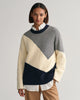 Color Blocked Cotton Crew Neck Sweater