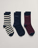 3-Pack Striped Rib Socks
