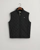 BLACK, QUILTED WINDCHEATER VEST, FLAT-LAY BY GANT AU.