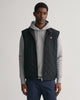 BLACK, QUILTED WINDCHEATER VEST, FRONT-VIEW BY GANT AU.