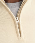CREAM, CASUAL COTTON HALF ZIP, CLOSE-UP BY GANT AU.