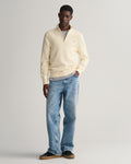 CREAM, CASUAL COTTON HALF ZIP BY GANT AU.