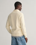 CREAM, CASUAL COTTON HALF ZIP, BACK-VIEW BY GANT AU.