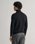 BLACK, CLASSIC COTTON ROLLERNECK, BACK-VIEW BY GANT AU.