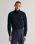 EVENING BLUE, CLASSIC COTTON ROLLERNECK, FRONT-VIEW BY GANT AU.