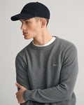 DARK GREY MELANGE, COTTON PIQUE C-NECK, CLOSE-UP BY GANT AU.