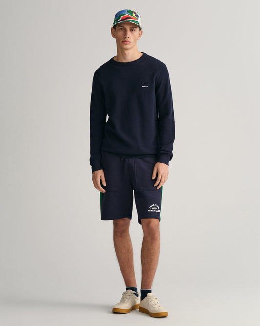 EVENING BLUE, COTTON PIQUE C-NECK BY GANT AU.