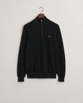 BLACK, COTTON PIQUE HALF ZIP, FLAT-LAY BY GANT AU.