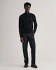 BLACK, COTTON PIQUE HALF ZIP BY GANT AU.