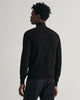 BLACK, COTTON PIQUE HALF ZIP, BACK-VIEW BY GANT AU.