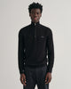 BLACK, COTTON PIQUE HALF ZIP, FRONT-VIEW BY GANT AU.