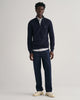 EVENING BLUE, COTTON PIQUE HALF ZIP BY GANT AU.