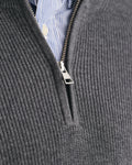 ANTRACIT MELANGE, COTTON WOOL RIB HZ, CLOSE-UP BY GANT AU.