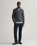ANTRACIT MELANGE, COTTON WOOL RIB HZ BY GANT AU.