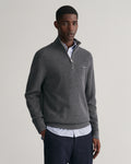 ANTRACIT MELANGE, COTTON WOOL RIB HZ, FRONT-VIEW BY GANT AU.