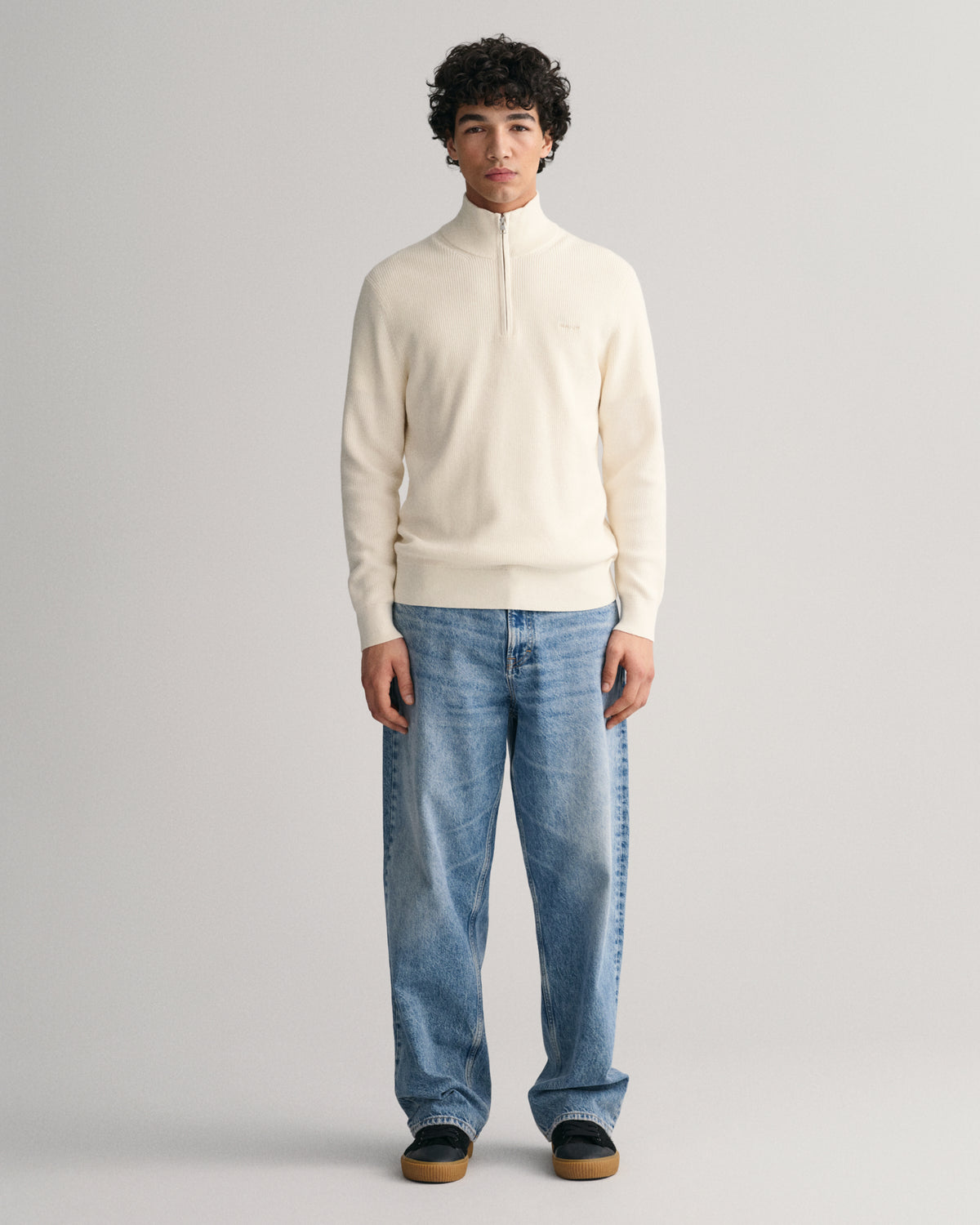 CREAM, COTTON WOOL RIB HZ BY GANT AU.