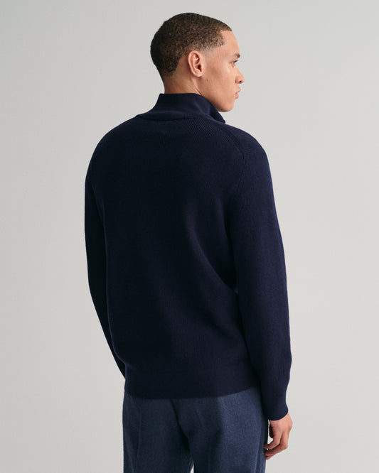 EVENING BLUE, COTTON WOOL RIB HZ, BACK-VIEW BY GANT AU.