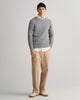 GREY MELANGE, COTTON CABLE C-NECK BY GANT AU.