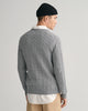 GREY MELANGE, COTTON CABLE C-NECK, BACK-VIEW BY GANT AU.