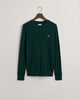 TARTAN GREEN, COTTON CABLE C-NECK, FLAT-LAY BY GANT AU.